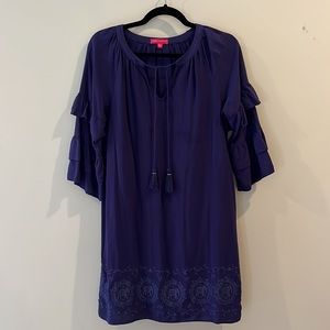 Simply Southern Navy Embroidered Elephant Dress, Medium